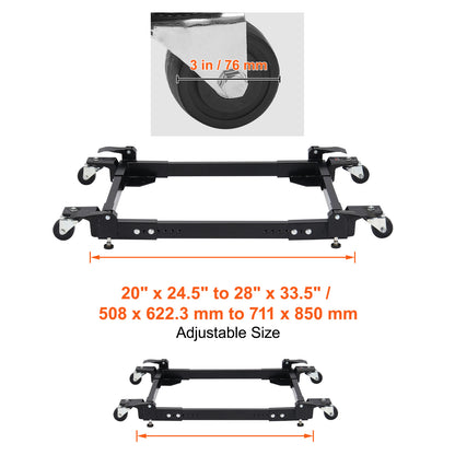 Mobiele Basis – Verstelbare Onderstel – Apparaten Dolly – Machine Rolling Frame – Zware Lasten Verplaatsing – 46x61 cm – Draagvermogen 680 kg – Q235 Koolstofstaal