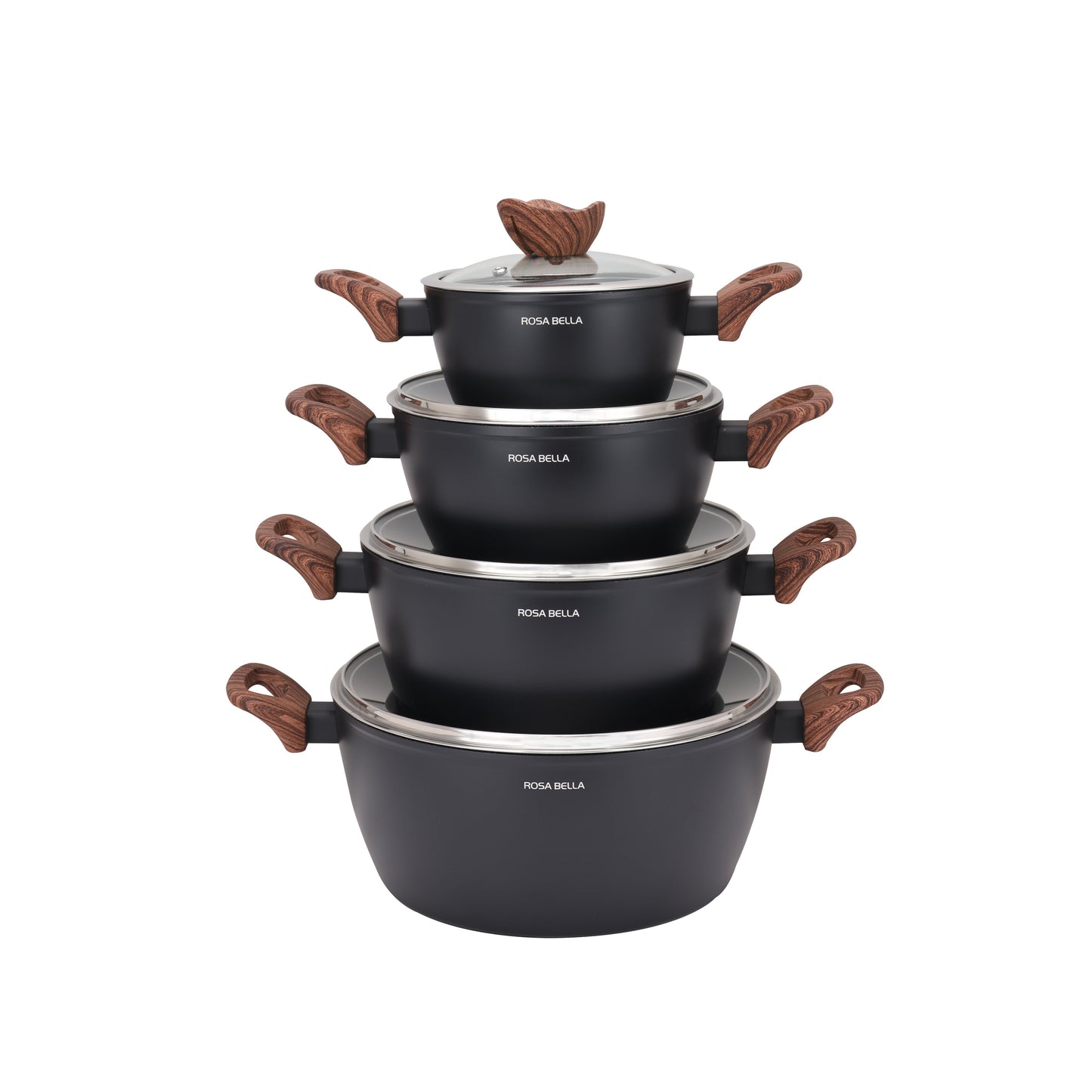 Kookset – Pannenset – Inductie Pannen – Non-stick Kookgerei – Koekenpannen Set – 8-delig – Aluminium – Geschikt Voor Alle Vuursoorten