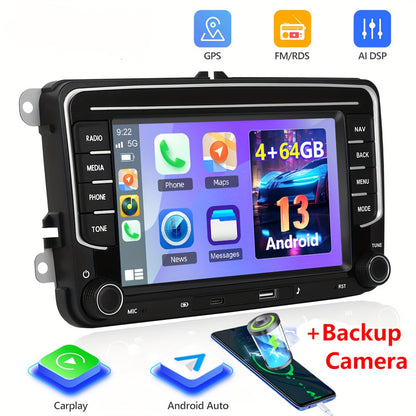 Autoradio – Multimediaspeler – Navigatiesysteem – Touchscreen Radio – Bluetooth Radio – 7 Inch 1080P IPS Scherm – Draadloze CarPlay & AHD Achteruitrijcamera