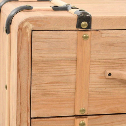 Ladekast – Opbergkast – Dressoir – Ladenkast – Kast Bruin – Massief Vurenhout – Compacte Afmetingen 91x35x73 cm