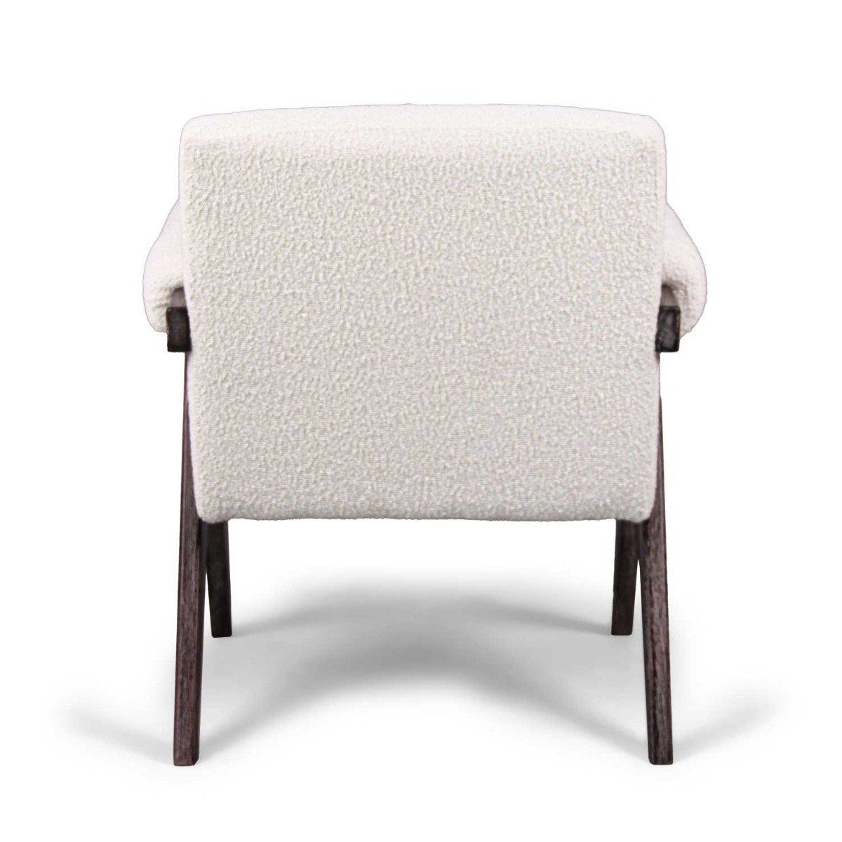 Fauteuil – Armstoel – Lounge Stoel – Relaxfauteuil – Leunstoel – Massief Parawood – Waterafstotende Bouclé Bekleding