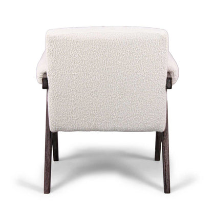 Fauteuil – Armstoel – Lounge Stoel – Relaxfauteuil – Leunstoel – Massief Parawood – Waterafstotende Bouclé Bekleding