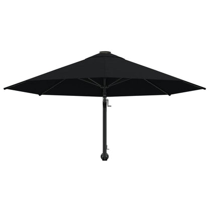 Solid Wall mounting parasol with metal mast 300cm black, Patio Cover, Outdoor Sun Protection, Rectangular Parasol, Classic Design, Durable Fabric, Steel Frame, Wallmounted Umbrella, Outdoor Umbrella, Commercial Outdoor