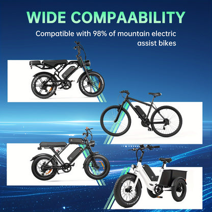 Ebike Accu – Elektrische Fietsaccu – Lithium Batterij – E-bike Batterij – 48V 14.4Ah – Ingebouwde 30A BMS – USB Uitgang – Antidiefstal Beveiliging