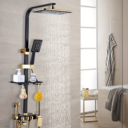 Regendouchekop – Regendouche – Douchekop – Hoofddouche – Handdouche – Thermostatisch – Koper & RVS – Mat Goud