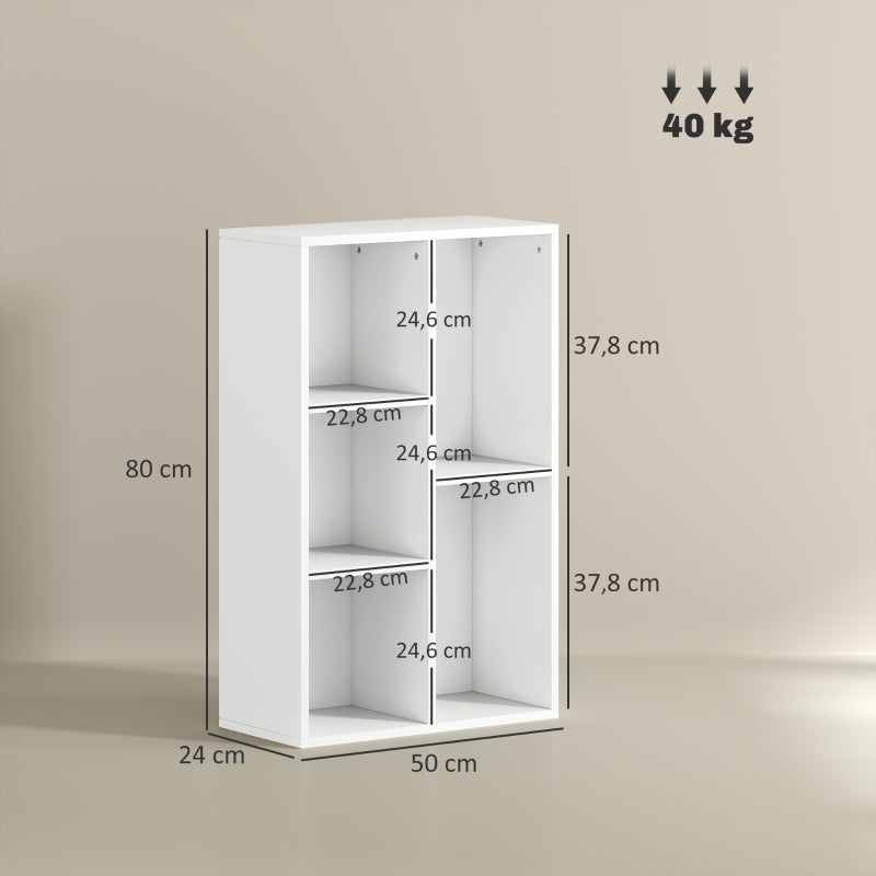 Boekenkast – Opbergkast – Rek – Stelling – Dressoir – Wit – Multifunctioneel & Ruimtebesparend – Stevig Spaanplaat Met Valbeveiliging