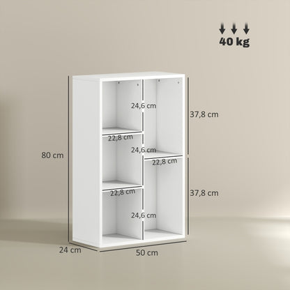 Boekenkast – Opbergkast – Rek – Stelling – Dressoir – Wit – Multifunctioneel & Ruimtebesparend – Stevig Spaanplaat Met Valbeveiliging
