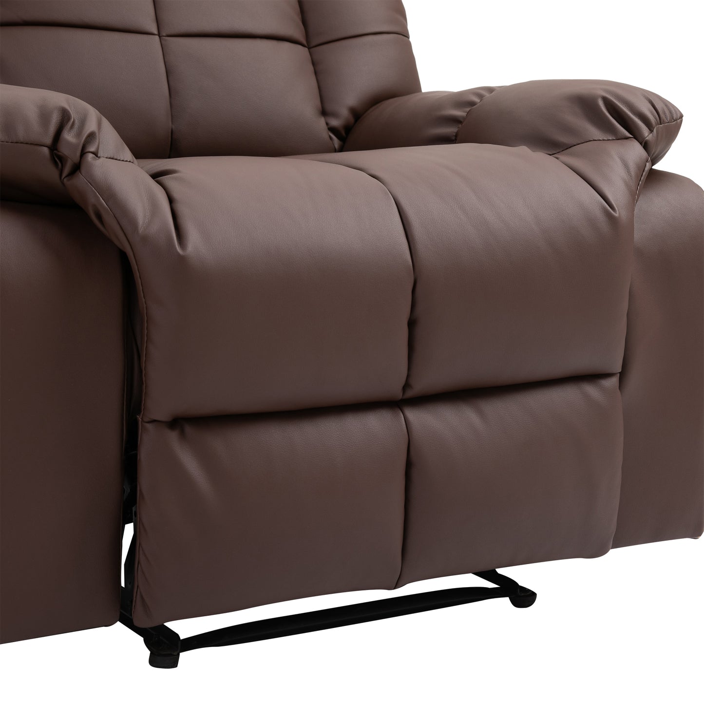 Massagestoel – Relaxstoel – Massagefauteuil – Wellnessstoel – Bruine Kunstleren Massagestoel – Compact Formaat 94x99x99 cm – Met Afstandsbediening