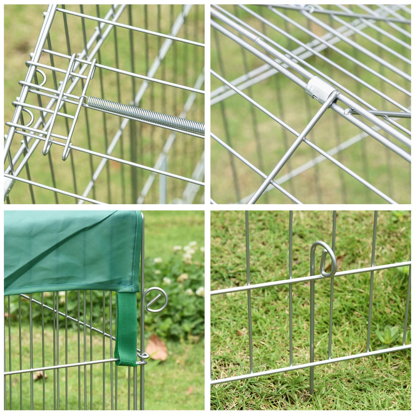 Dierenkooi – Kleine Dierenkooi – Dierenren – Konijnenkooi – Buitenren – Gegalvaniseerd Metaal – 220x103x103 cm – Inclusief 4 Grondpennen