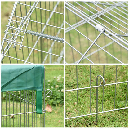 Dierenkooi – Kleine Dierenkooi – Dierenren – Konijnenkooi – Buitenren – Gegalvaniseerd Metaal – 220x103x103 cm – Inclusief 4 Grondpennen