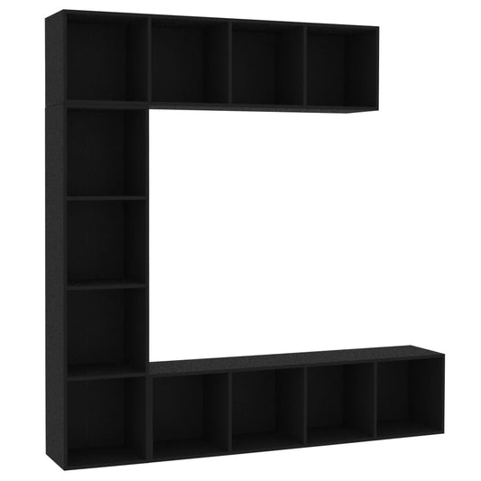Boekenkast – Boekenrek – Opbergkast – Wandkast – Vakkenkast – 12 Vakken – Duurzaam Behandeld Hout – Zwart