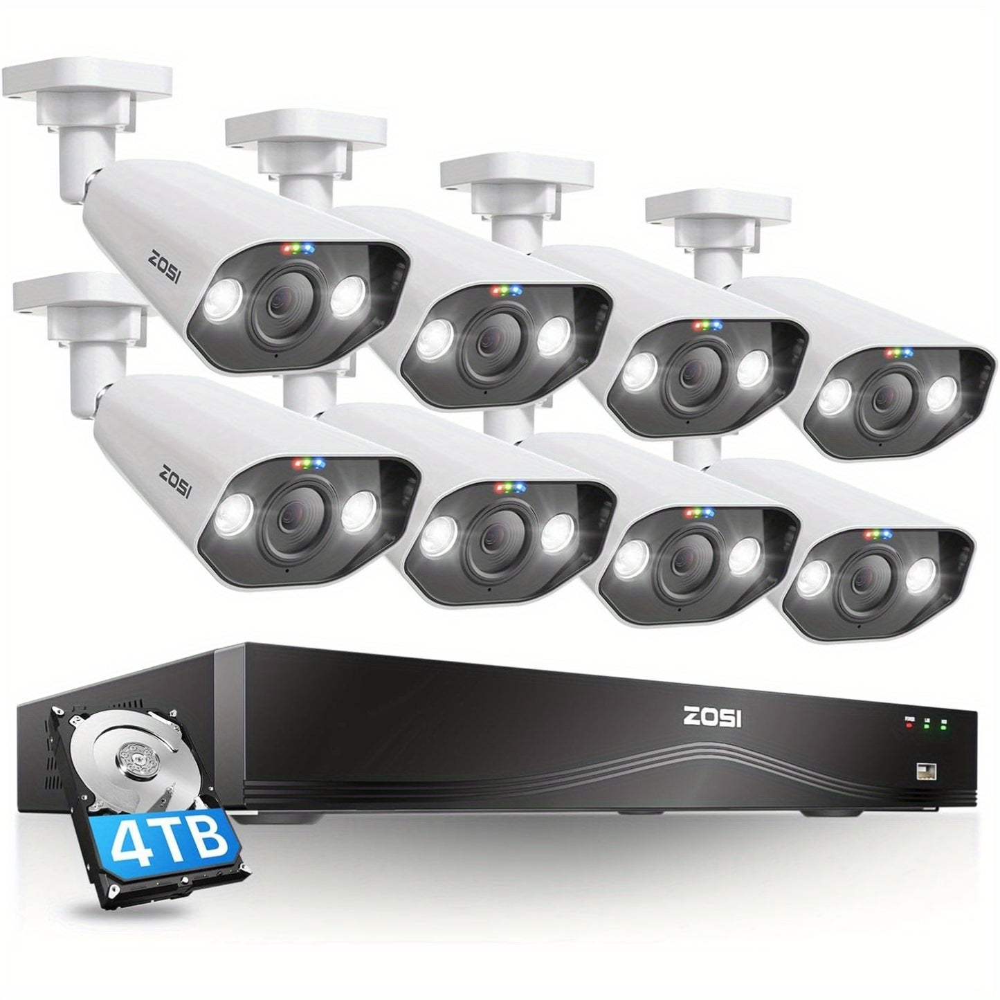 4K Beveiligingscamera Set – Outdoor IP Camera – Surveillance Camera – Veiligheidscamera – Bewakingscamera – PoE Aansluiting – AI Detectie & Spotlight