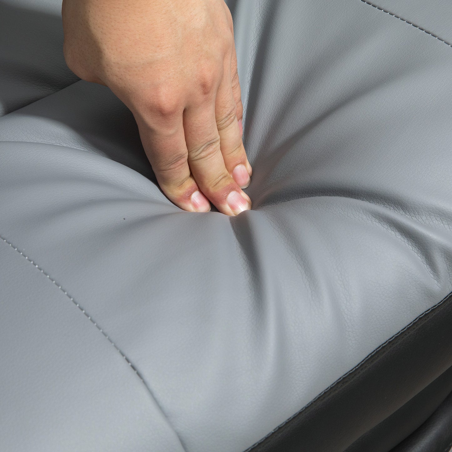 Bureaustoel – Ergonomische Stoel – Office Chair – Kantoorstoel – Computerstoel – Verstelbare Hoogte 123-129 cm – Lichtgrijze Stof Met Zwarte Details