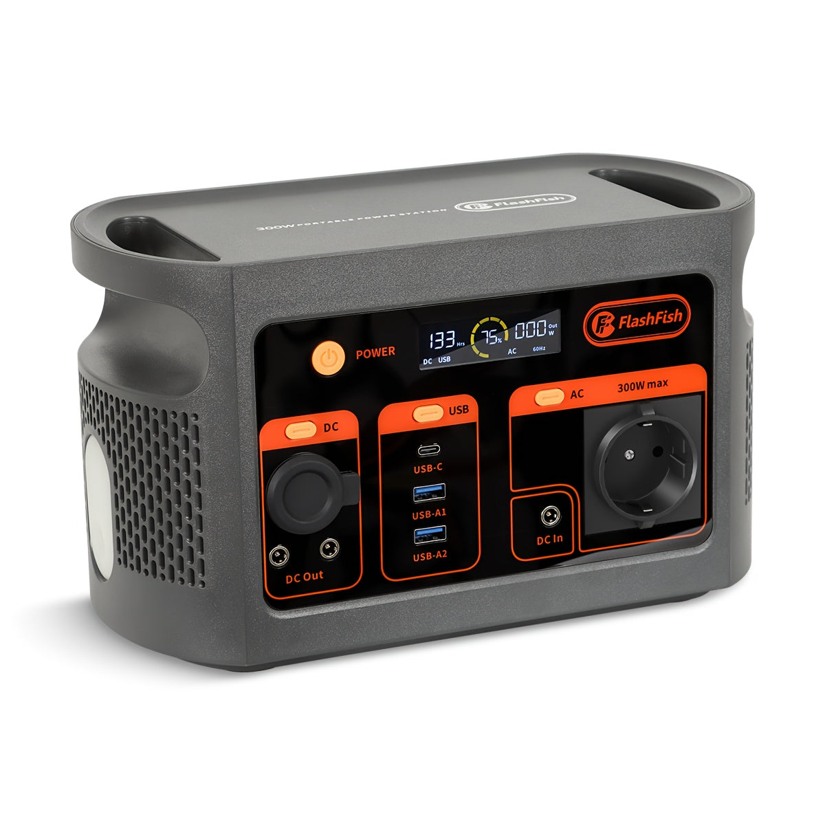 Powerstation – Draagbare Generator – Noodstroom – Camping Accu – Zonne-energiegenerator – 300W Sinusuitgang – 179,2Wh LFP-batterij met LED en Temperatuurcontrole