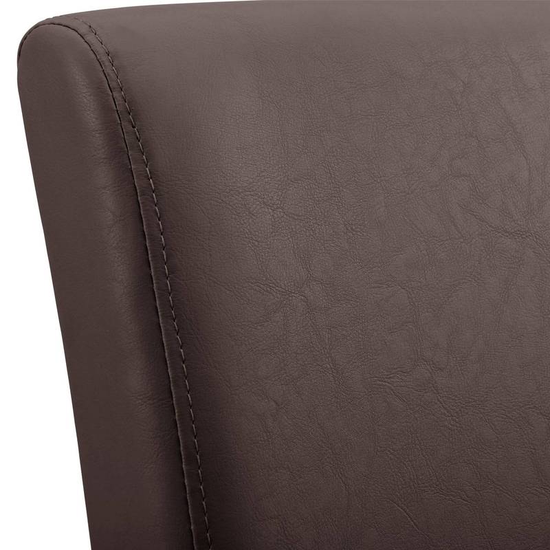 Eetkamerstoel – Stoel – Kuipstoel – Keukenstoel – Set Van 6 – Kunstleer Bekleding – Massief Houten Poten