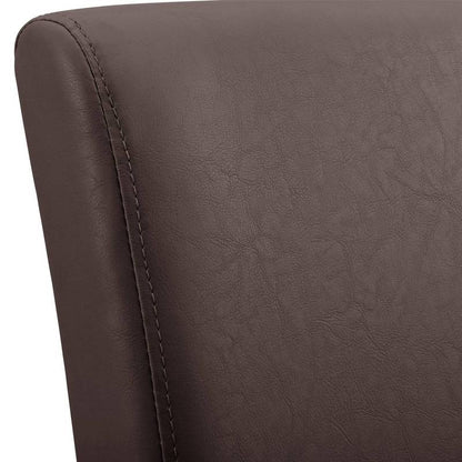 Eetkamerstoel – Stoel – Kuipstoel – Keukenstoel – Set Van 6 – Kunstleer Bekleding – Massief Houten Poten