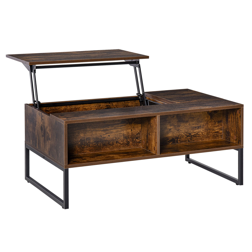 Salontafel – Koffietafel – Woonkamertafel – Bijzettafel – Tafel – Verstelbaar Lift-Top Blad – Verborgen Opbergruimte & Uitschuifbare Lade – Modern Spaanplaat Met Metaal – 100x60x44 cm