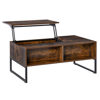 Salontafel – Koffietafel – Woonkamertafel – Bijzettafel – Tafel – Verstelbaar Lift-Top Blad – Verborgen Opbergruimte & Uitschuifbare Lade – Modern Spaanplaat Met Metaal – 100x60x44 cm
