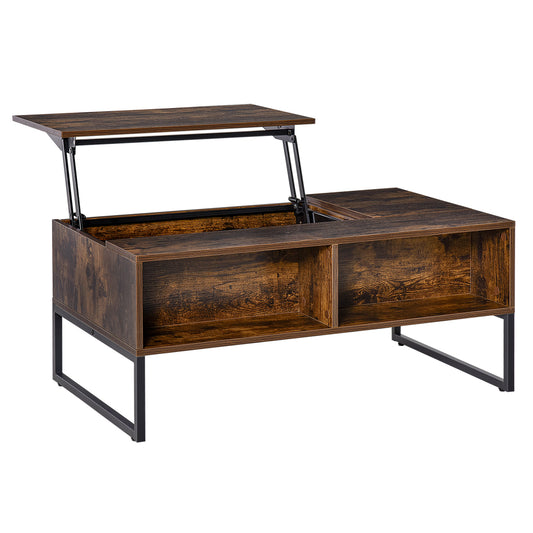 Salontafel – Koffietafel – Woonkamertafel – Bijzettafel – Tafel – Verstelbaar Lift-Top Blad – Verborgen Opbergruimte & Uitschuifbare Lade – Modern Spaanplaat Met Metaal – 100x60x44 cm