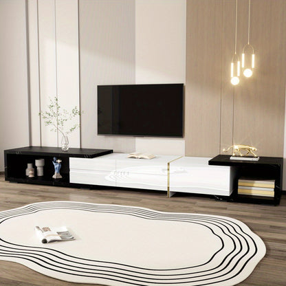 This TV Stand, Adjustable in Length from 140 to 260 Cm, Offers Flexibility to Fit Your Space. It Features a Rotating Function And Merges Contemporary Design with Practical Use, Enhancing The Style of Your Living Room While Se