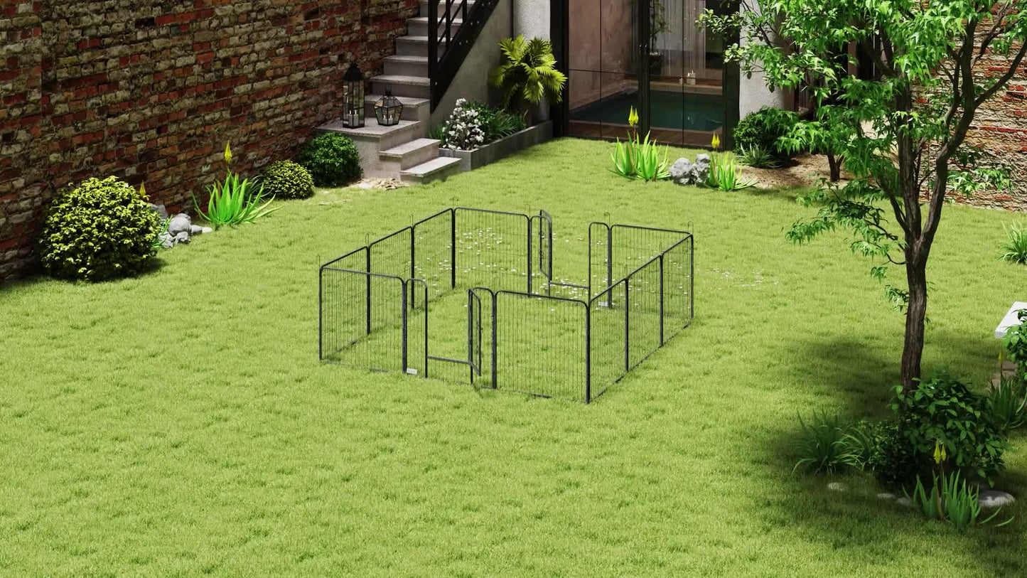Dierenren – Hondenren – Konijnenren – Knaagdierren – Huisdierenren – Modulair Stalen Design – Afsluitbare Deur & Weerbestendig Grijs