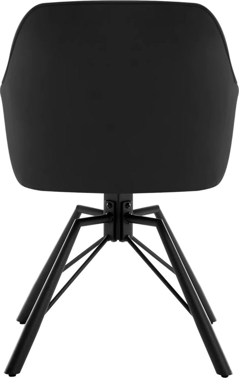 Eetkamerstoel - Set van 2 stoelen - Fluweel eetkamer stoel - Eettafel stoel - Fauteuil - Draaibaar - Velvet - Metalen poot - Zwart