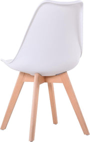 Eetkamer stoelen - Set van 4 - Met Zitvulling Kuipstoel - Tulpen Plastic - Eetkamerstoel - Wit