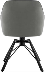 Eetkamerstoel - Set van 2 stoelen - Fluweel eetkamer stoel - Eettafel stoel - Fauteuil - Draaibaar - Velvet - Metalen poot - Grijs