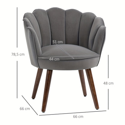Modern Dark Grey Metal Frame Recliner Armchair with Soft Cushioned Backrest & Seat - Easy Assembly, Sturdy Hard Floor Compatible Design, 66x72x79cm, Classic Contemporary Style for Living Room, Entertainment Center, Salon - Du