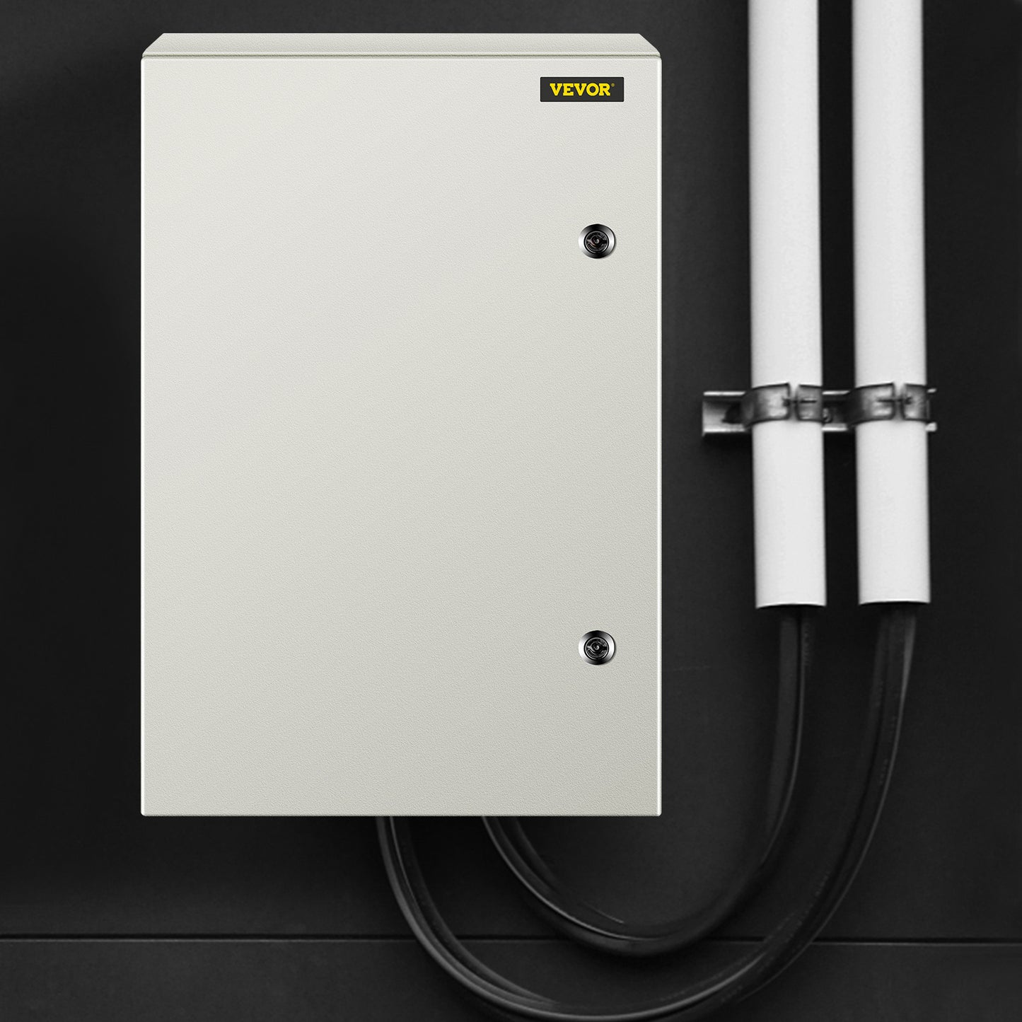 Elektrische Behuizing – Installatiekast – Stroomkast – Verdeelkast – Metalen Doos – Waterdicht IP66 – 1,5 mm Koudgewalst Staal – Grijs/Wit
