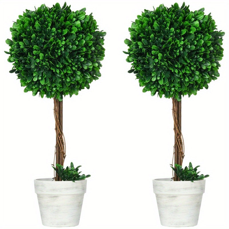 Kunstplant – Kunstboom – Namaakplant – Nepplant – Sierplant – 2 Stuks 60cm Hoog – UV Bestendig Potted Boom Voor Binnen En Buiten