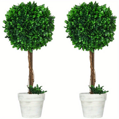 Kunstplant – Kunstboom – Namaakplant – Nepplant – Sierplant – 2 Stuks 60cm Hoog – UV Bestendig Potted Boom Voor Binnen En Buiten