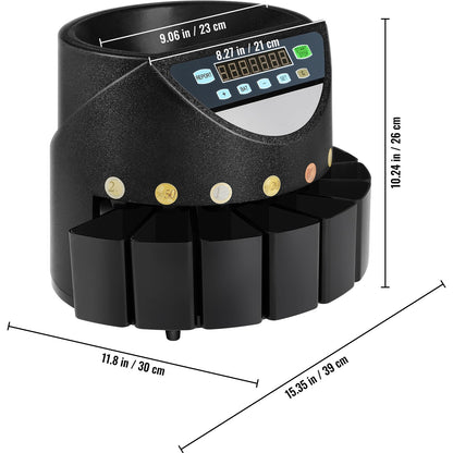 Muntteller – Muntenteller – Muntensorteerder – Muntenteller Elektronisch – Euromuntenteller – Automatische Sortering – Telt Tot 300 Munten Per Minuut – Groot LCD Display