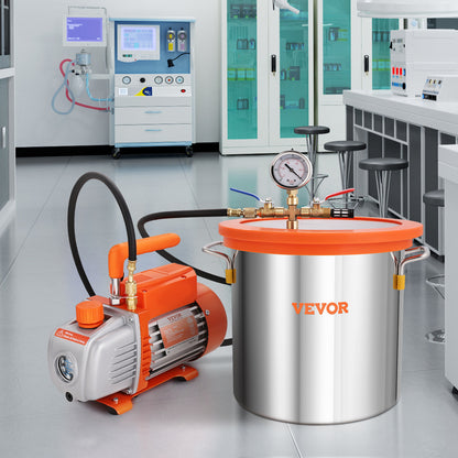 Vacuümkamer – Vakuumkamer – Ontgassingskamer – Vacuümpomp – Verpakkingsmachine – 3 Gallon Capaciteit – 3,5 CFM Enkeltraps Pomp
