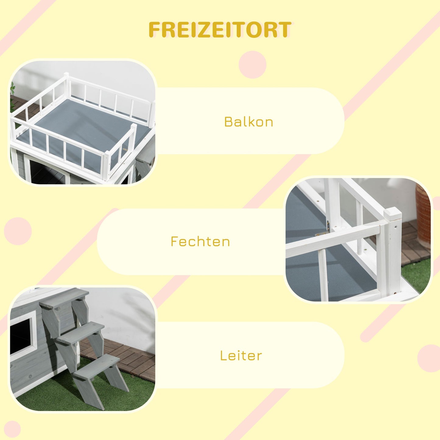 2-delige Zitgroep – Opvouwbare Eettafel – Inklapbare Stoelen – Balkonset – Compacte Tuinset – Wit Met Natuurlijke Houttinten – Ruimtebesparend – Stevige Afmetingen 110x70x75 cm