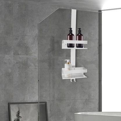 Badkamerplank – Badkamerrek – Wandplank – Planchet – Opbergkast – Roestvrij Staal – 2-Laags – 23x10x74 cm – Zilver