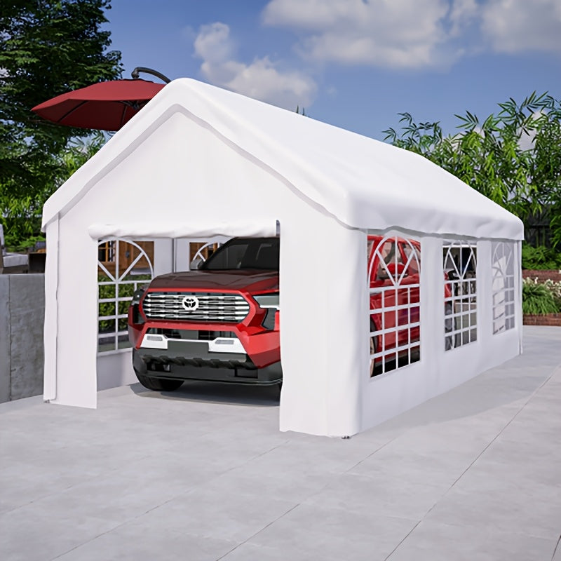 Carport – Overkapping – Tuinoverkapping – Garage – Tentgarage – 6x4x3 Meter – Waterdicht Met Rolluik Deuren