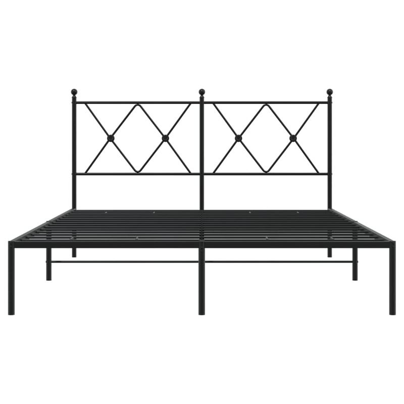 Metal Bed Frame with Headboard, 140X190 Cm