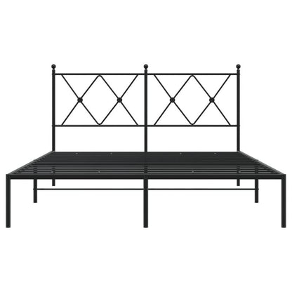 Metal Bed Frame with Headboard, 140X190 Cm