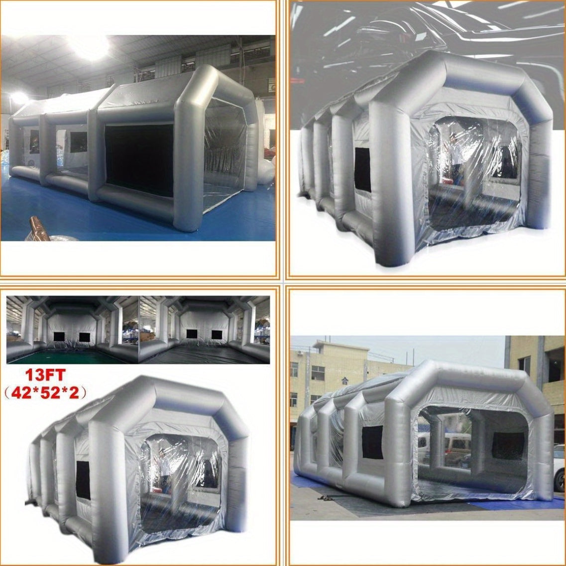 Opblaasbare Spuitcabine – Spuittent – Verfspuitruimte – Mobiele Werkruimte – Spuitbox – Groot Formaat 4x2,5m – Hoogwaardig Oxford Doek – Snelle Opbouw & Ventilatie