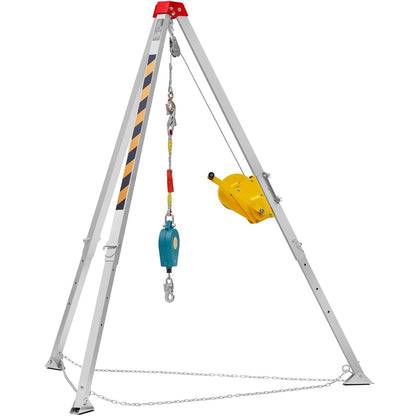 Reddingsdriepoot – Veiligheidstrapod – Valbeveiliging Tripod – Reddingstrapod – Confined Space Tripod – Verstelbare Poten – 1180 kg Trekkracht – Compleet Valbeveiligingssysteem