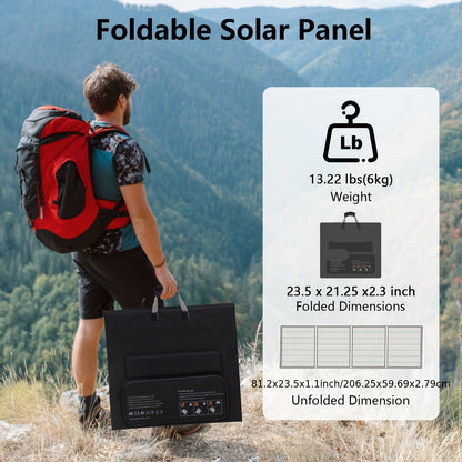 Opvouwbaar Zonnepaneel – Draagbaar Zonnepaneel – Solar Paneel – Mobiel Zonnepaneel – 200W Vermogen – Verstelbare Standaard