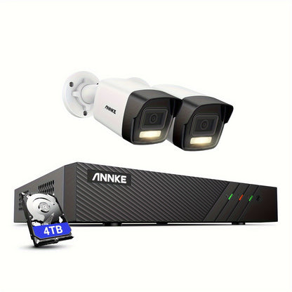 Beveiligingscamera – CCTV Camera – Surveillance Camera – Buitencamera – IP PoE Camerasysteem – 3K Ultra HD Beeldkwaliteit – Dual-Light Nachtzicht Met Mens- en Voertuigdetectie