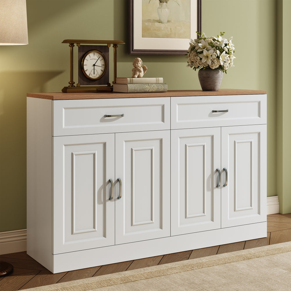 Dressoir – Sideboard – Opbergkast – Ladekast – Witte kast – 120 cm breed – Softclose deuren & laden