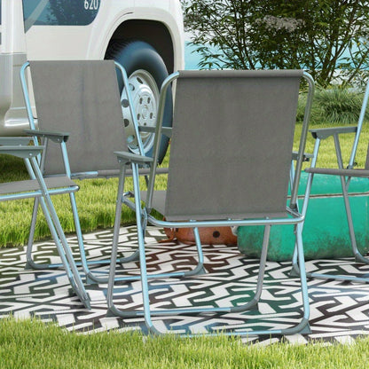 Opvouwbare Tuinstoelen – Klapstoelen – Campingstoelen – Balkontoelen – Lichtgewicht Stalen Frame – Ademend Oxford-Materiaal