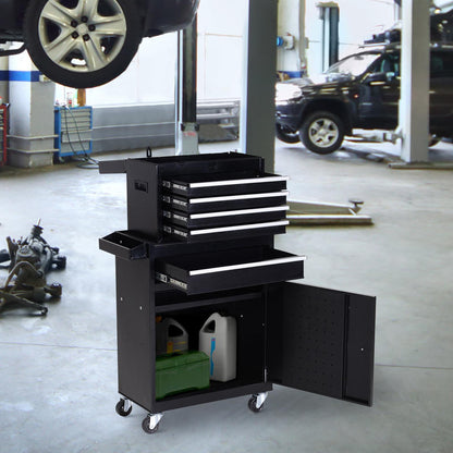 DURHAND workshop trolley tool cabinet tool box with 5 drawers 360° wheels metal 60 x 28 x 104.5cm tool box, Large Tool Box, Tool Bag, Garage Organization, Workshop Storage, Sturdy Construction, Industrial Design, Durable Met