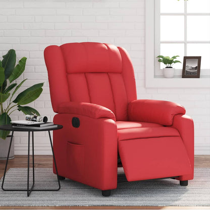 Elektrische Relaxstoel – Elektrische Relaxfauteuil – Elektrische TV-Stoel – Elektrische Ligstoel – Elektrische Massagestoel – Rood Kunstleer – Verstelbaar Tot 135°