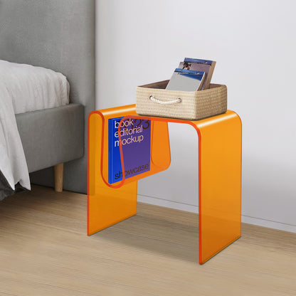 Bijzettafel – Side Table – Salontafel – Nachtkastje – Banktafel – M-Vorm – Acryl – Ruimtebesparend Design – Krasbestendig & Gemakkelijk Schoon Te Maken