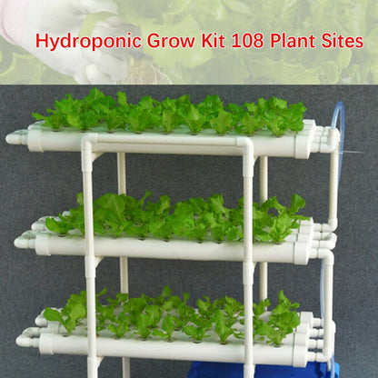 Hydroponicsysteem – Hydrocultuursysteem – Kweekset – Plantenbak – Hydrocultuur Rek – 108 Plantplaatsen – 3 Lagen – PVC-U Kunststof – Automatisch Watersysteem