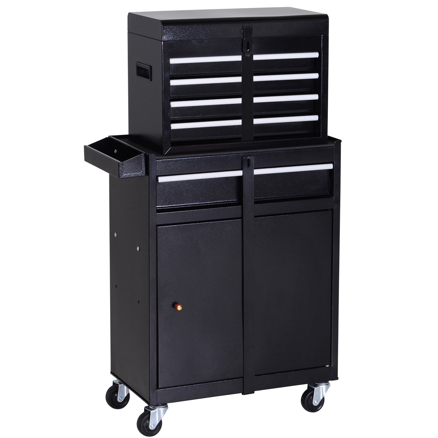 Werkplaatstrolley – Gereedschapswagen – Toolcabinet – Opbergtrolley – Werkbank – Metalen Frame – 360° Draaibare Wielen – 60x28x104,5 cm – Vergrendelbare Laden